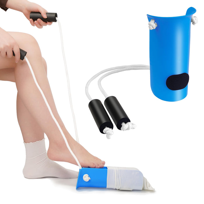 Kekoy Sock Aid, Easy to Use Sock Helper with Foam Handles, Sock Aide Device Pull Up Assistance Help, Sock Helper Stocking Slider for Elderly, Senior, Pregnant, Diabetics(Blue)