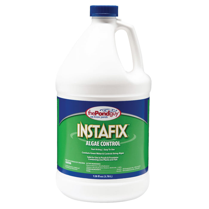 The Pond Guy InstaFix Algae Control, Outdoor Water Garden, Fountain & Birdbath Algae Solution, EPA Registered Liquid Algaecide, Control Green Water & String Algae, Bird, Fish & Pet Safe, 1 Gallon