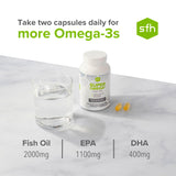 SFH Super Omega 3 Fish Oil Capsules Highly Concentrated 2000mg Omega 3 | Sustainably Sourced Alaskan Pollock Fish Oil for Heart Joint Brain Health (Capsule, 90ct)