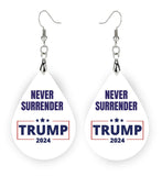 Trump Earrings - Never Surrender President Trump Earrings for Women