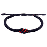 Tibetan Handmade Lucky Bracelet - Friend Love Family Couple Bracelet- Lucky Woven Red String Thread For Protection-Valentine Christmas Gift Idea (Black+Black(2pcs))