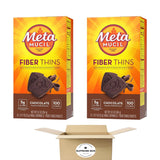 SUPREME BOX Fiber Thins, Daily Psyllium Husk Fiber Supplement Chocolate - 9.3 oz - Pack of 2 (18.6 oz in Total)