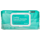 SUNKISS Trustplus Wet Wipes for Adult, Extra Thick 8”x12” Body Cleaning Wipes with Aloe for Elderly Incontinence & Cleansing, 50 Count