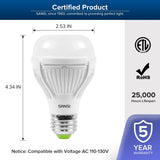 SANSI 100W Equivalent A19 LED Light Bulb, 22-Year Lifetime 4 Pack 1600 Lumens Light Bulb with Ceramic Technology, 5000K Daylight Non-Dimmable, Efficient, Safe, 13W Energy Saving for Home Lighting