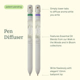 Lifelines 2 Pack Pen Diffuser in in Bloom & Walk in The Woods Essential Oil Blends, Elegant 1.0mm Ballpoint Tip, Black Pen, Ink Refill Included