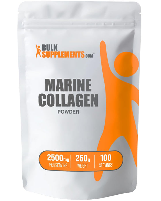 BULKSUPPLEMENTS.COM Marine Collagen Powder - Collagen Supplement, Hydrolyzed Collagen Powder, Marine Collagen Peptides Powder - Gluten Free, 2500mg per Serving, 250g (8.8 oz) (Pack of 1)