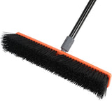 TreeLen 18 inch Push Broom Outdoor - Heavy Duty Broom for Driveways, Sidewalks, Patios and Deck Cleans Dirt, Debris, Sand, Mud, Leaves and Water-18 Wide Bristles