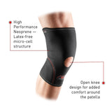 McDavid 402 Knee Support With Open Patella, Black, Large