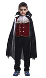 DNQCOS Boys Kids Vampire Halloween Costume Gothic Classic Cosplay Dress Up (Black, 7-9 Years)