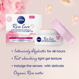 NIVEA Soft Rose 24h Day Cream (50 ml), Face Care with Rose Water and Hyaluron, Light Gel Face Cream for Smooth Delicate Skin, Moisturising Cream