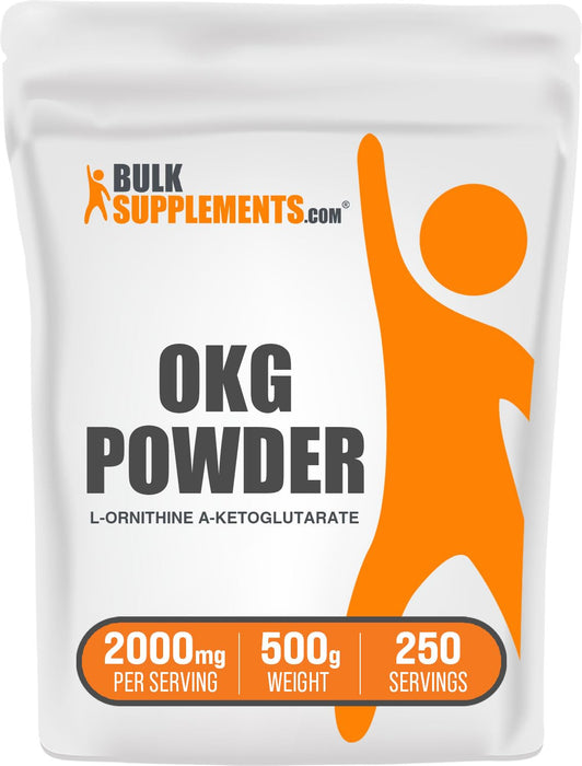 BULKSUPPLEMENTS.COM L-Ornithine Alpha-Ketoglutarate Powder (OKG Powder) - Amino Acid, Nitric Oxide Supplement - Gluten Free - 2000mg per Serving, 250 Servings (500 Grams - 1.1 lbs)