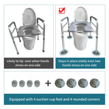 Eosprim Toilet Seat Risers for Seniors Elongated, Raised Toilet Seat with Handles, Toilet Safety Frames & Rails for Elderly and Handicap, Elevated Shower Commode Chair with Arms, Toilet Lift Grab Bar