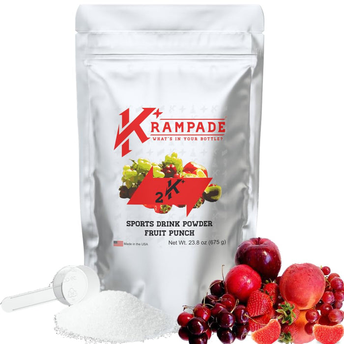 Krampade Electrolytes Powder Potassium Supplement - 2000 mg K+, 2X More Than Coconut Water | Cramp Relief and Prevention | Hydration Powder