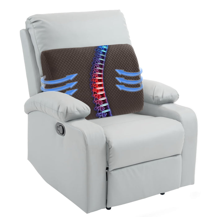 HOMBYS Lumbar Support Pillow for Recliner Chair, Memory Foam Back Support Cushion for Elderly,Extra Large Lumbar Support Pillow with Extension Straps, Thick Backrest for Home Reading