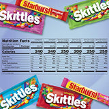 SKITTLES & STARBURST Variety Pack Full Size Chewy Candy Assortment, 62.79 oz, 30 Count