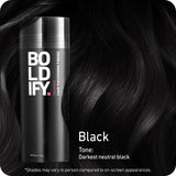 BOLDIFY Hair Fibers (2 x 56g) Fill In Fine and Thinning Hair for an Instantly Thicker & Fuller Look - Best Value & Superior Formula -14 Shades for Women & Men - BLACK