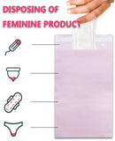 Feminine Hygiene Disposal Bags, Sanitary Napkin Disposal Bags for Tampons and Pads Pink, Block Odors, Great Adhesion, Perfect Size 200Pcs