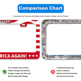 Trump 2024 License Plate Frame, Save America Again! Stainless Steel Car License Plate Cover Holder Car Frame Decoration with Screws 12.3" x 6.3"for US Standard Vehicle Size (American Flag)