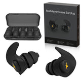 Noise Cancelling Ear Plugs, 6 Pairs Reusable Silicone Ear Plugs, Perfect for Sleep, Work, Study, Swimming, Concerts Noise Reduction, Comfortable Hearing Protection (Black)