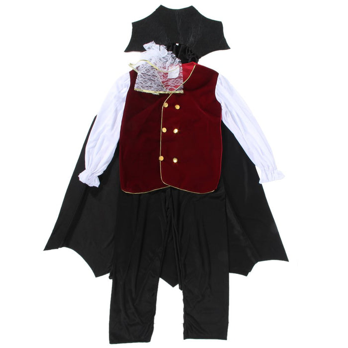 DNQCOS Boys Kids Vampire Halloween Costume Gothic Classic Cosplay Dress Up (Black, 7-9 Years)