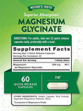 Magnesium Glycinate Capsules | 200mg | 60 Count | Chelated Superior Absorption Formula | Non-GMO & Gluten Free Supplement | by Nature's Truth (Pack of 2)