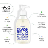 Compagnie de Provence Savon de Marseille Extra Pure Liquid Soap - Mediterranean Sea - 10 Fl Oz Plastic Pump Bottle