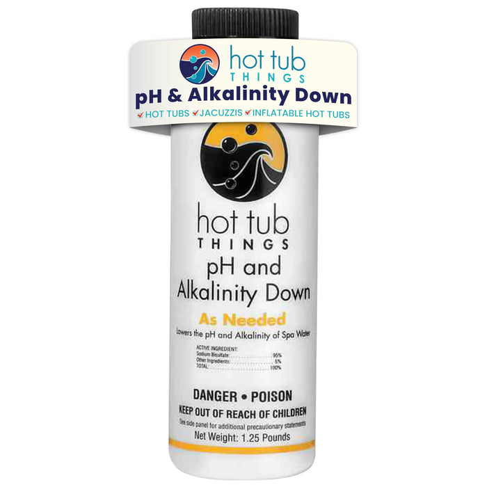 Hot Tub Things pH & Alkalinity Down - Alkalinity Decreaser for Hot Tubs & Spas - pH Down for Pools, Maintains Clear Water, Gentle on Equipment, Easy Water Balance Solution for Spas & Pools - 1.25 lb