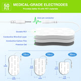 Comfytemp 50Pcs TENS Unit Electrode Pads, FSA HSA Eligible TENS Unit Replacement Pads with 3 Sizes, Self-Adhesive Electrodes Pad for Most TENS Machine, Reusable Electrode Patches for Muscle Stimulator