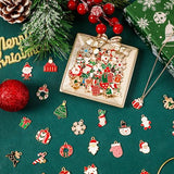 MARFOREVER 120 PCS Christmas Charms for Jewelry Making, Assorted Gold Enamel Xmas Charm Pendants for DIY Bracelet Necklace Earrings Making Supplies