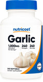 Nutricost Garlic 1000mg, 240 Softgels - Premium Gluten Free Garlic Supplement