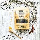 Elderberry Syrup Kit - Allergy Support - Makes Approx. 32oz - Comes with Brewing Bag - Organic Ingredients - Elderberries - Rosehips - Ginger - Nettle - Cinnamon - Cloves - Elderwise