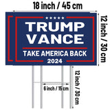 2 Pack Trump Vance 2024 Yard Sign,Donald Trump JD Vance Yard Sign Waterproof, 18" X 12" MAKE AMERICA GREAT AGAIN Outdoor Yard Lawn Signs Double Sided with H-Stake