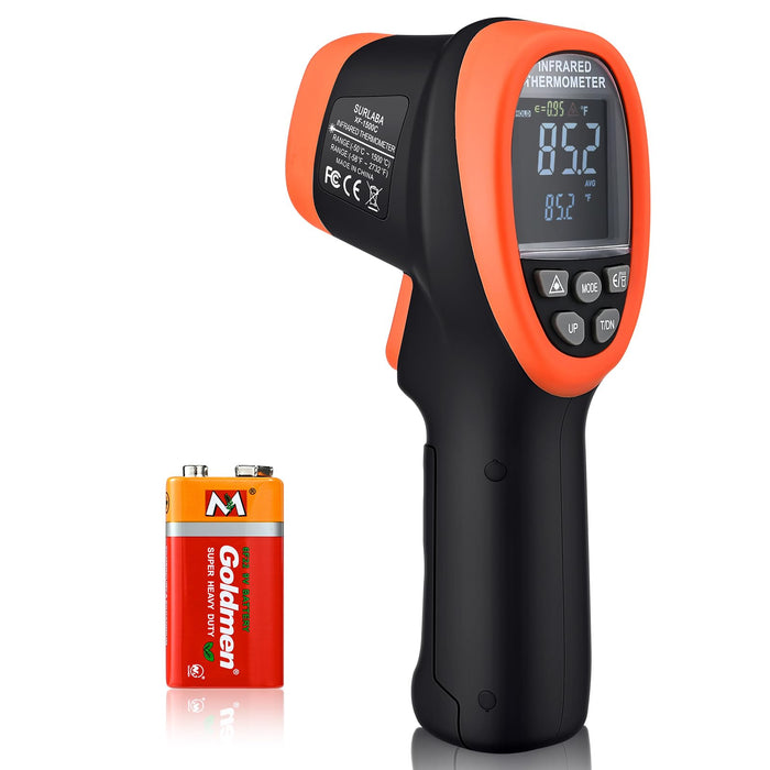 SURLABA Infrared Thermometer, Color LCD High Temp Thermometer Pyrometer IR Temperature Gun -58℉- 2732℉ (-50℃ to 1500℃),30:1 Distance Spot Ratio,Dual Laser and Flashlight（NOT for Human）