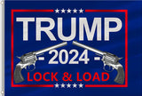 ANCONINE Trump 2024 Lock and Load Flag 3x5 FT, Gun Flag,Trump MAGA Flag,Take American Back Flag,2nd Amendment Flag with 2 Brass Grommets,Sturdy Double Stitched and Premium Polyester. (3x5ft)