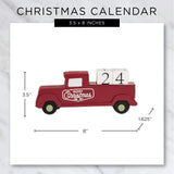 DII Christmas Advent Collection Decorative & Reusable Wooden Countdown Calendar, 8x3.5", Block Truck