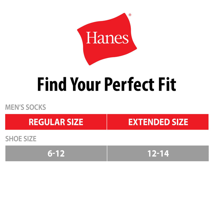 Hanes mens Double Tough Crew Socks, 12-Pair Pack fashion liner socks, White/ Grey Foot Bottom, 12-14 US