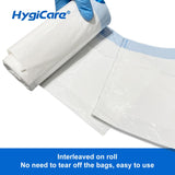 HygiCare Enlarged Bedpan and Commode Liners Value Pack 100 Count, Leakproof, Medical Grade, Portable Toilet Bag Fits All Bedpans and Commode Buckets, Interleaved Bags on Roll No Need to Tear off Bags