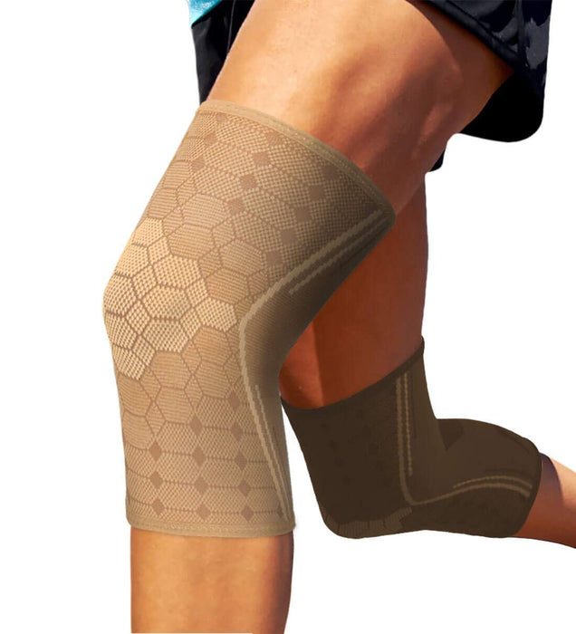 Sparthos Knee Compression Sleeves by (Pair) – Joint Protection and Support for Running, Sports, Knee Pain Relief – Knee Brace for Men and Women (Desert Beige, XX-Large)