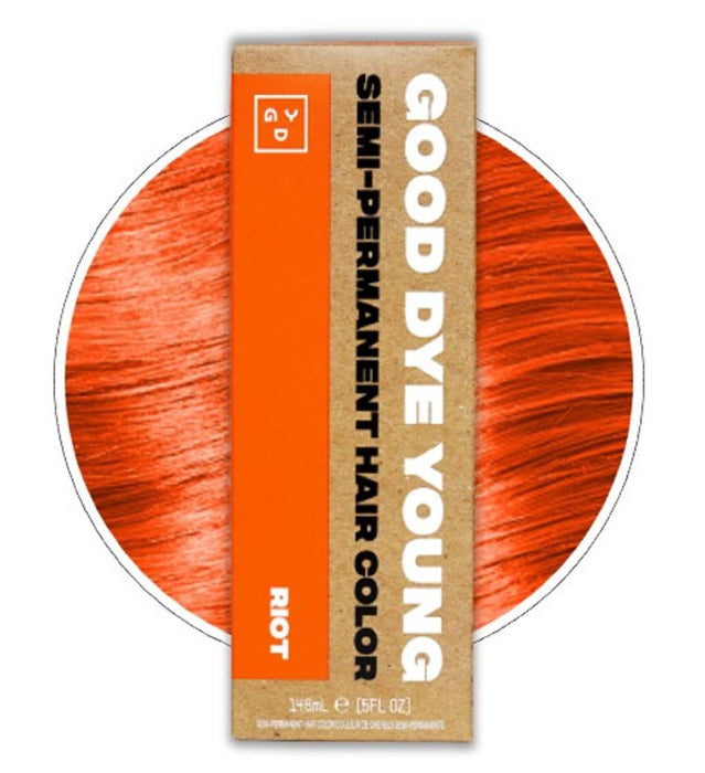 Good Dye Young Semi Permanent Orange Hair Dye (Riot) – UV Protective Temporary Hair Color Lasts 15-24+ Washes – Conditioning Orange Hair Dye