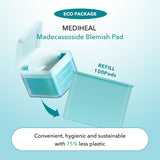 (Only Refill) Mediheal Madecassoside Blemish Pad (100 Pads) - Cotton Facial Toner Pads for Anti Blemish to Improved Uneven Skin Tone - Vegan Gauze Pads
