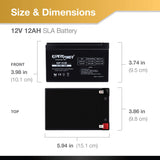 ExpertPower 12 Volt 12 Ah Rechargeable Battery with F2 Terminals || EXP12120