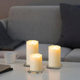 ANGELLOONG Flickering Flameless Candles with Remote, Battery Operated Fake Candles with Timer, Realistic LED Electric Pillar Candles for Home Wedding Birthday Christmas Decor, Set of 3