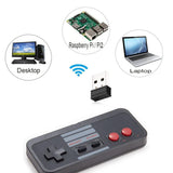 KIWITATA 2.4G Wireless NES USB Controller for PC Games, 2 Pack Rechargeable NES Remote Wireless USB Retro Game Pad Controller for Windows MAC Raspberry Pi