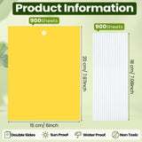 900 Pcs Double Sided Sticky Traps for Flying Plant Insect Like White Flies Aphids 6 x 8 Inch Sticky Gnat Traps Killer Fruit Fly Traps for Indoor Outdoor Including Twist Ties, Yellow