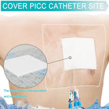 EaseToU Waterproof PD Dialysis Catheter Shower Cover 9x9 with No Glue On The Center, Peritoneal Dialysis PICC Line Chest Port Shower Protector Shield Island Bandage Dressing Accessories (Pack of 25)