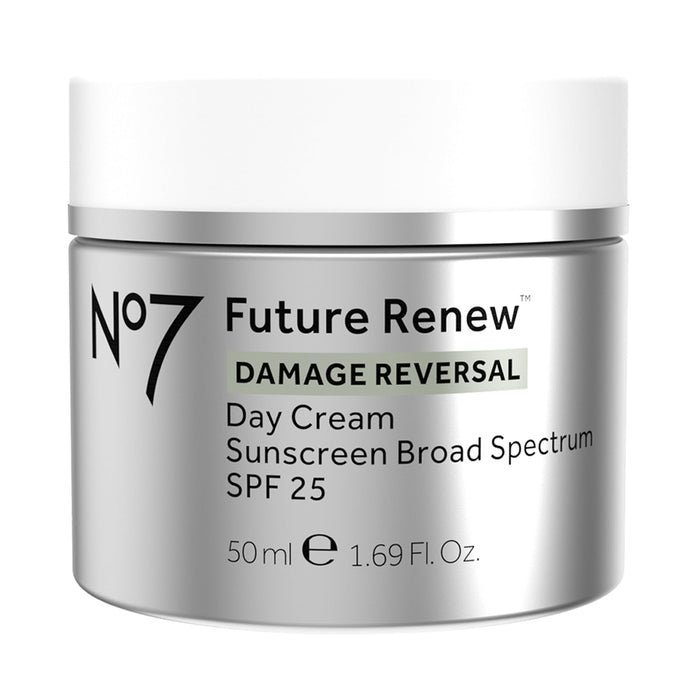 No7 Future Renew Damage Reversal Day Cream SPF 25 - Anti Aging Face Moisturizer with SPF for Visibly Damaged Skin - Moisturizes, Brightens & Protects Skin - Lightweight, Absorbs Quickly (50ml)