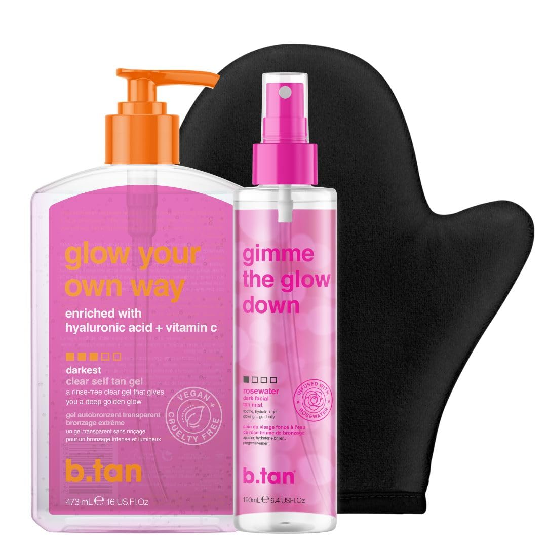 b.tan Clear Self Tan Gel & Face Mist Kit | Glow Your Own Way + Mist Bu