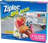 Ziploc Stand and Fill Big Bags, XL Big Bags, 4 Count (Pack of 2)