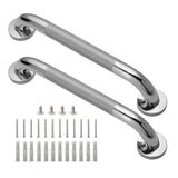 Rockgoya Shower Grab Bar, 2 Pack 16 Inch Bathroom Grab Bar, 304 Stainless Steel 1.25" Diameter Anti-slip Handicap Grab Bar Support Shower Rail Senior Handrail Shower Safety Bar Handle