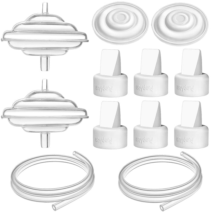 PumpMom-us Breast Pump Parts for Spectra, Replace Duckbill Valves Tubes Backflow Protector Membrane for Spectra S1 S2 9 Plus Breastpumps